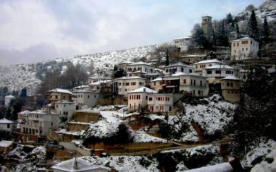 taxi in Volos - Makrinitsa with snow
